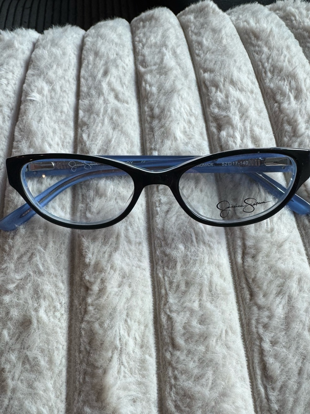 Jessica Simpson Black Periwinkle Blue Eyeglasses Frames J881 OX Studded Temple